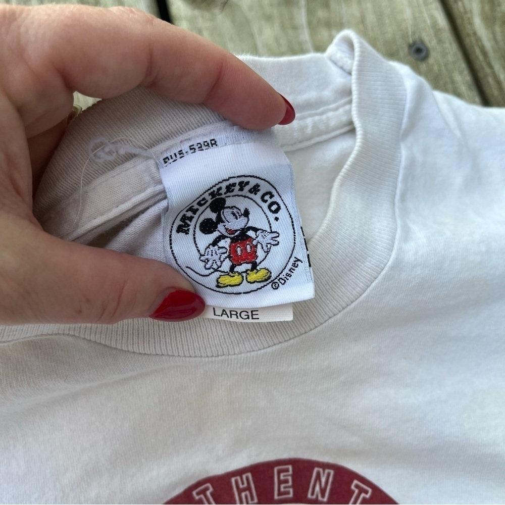 ** VINTAGE 90s SINGLE STITCH MICKEY & CO GRAPHIC TSHIRT Large White Disney - Picture 8 of 10